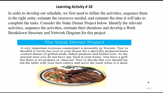 Learning Activity # 10 In order to develop our