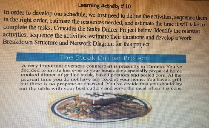 please do it carefully Learning Activity # 10 In