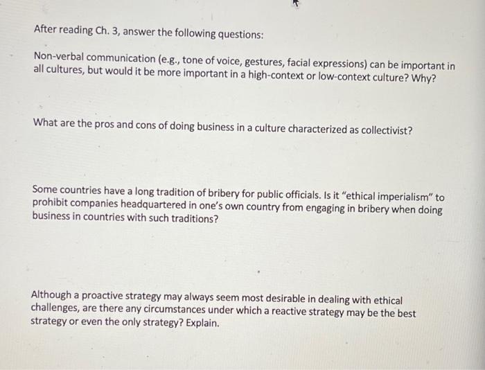 global business enviorment After reading Ch. 3,