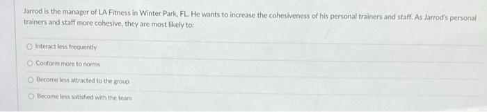 Jarrod is the manager of LA Fitness in Winter