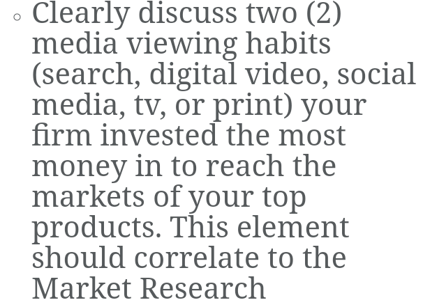 Clearly discuss two (2) media viewing habits