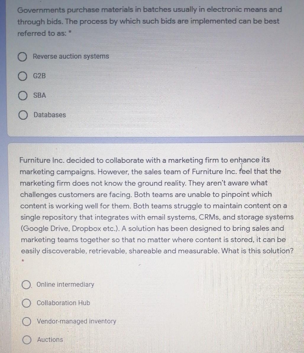 Governments purchase materials in batches usually