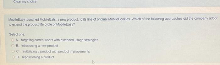 Clear my choice MobileEasy launched MobileEats, a