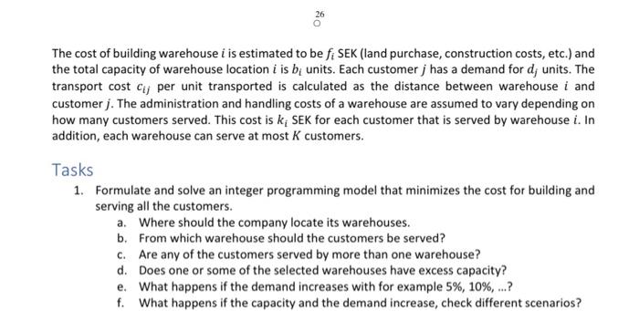 at least give objective function The cost of