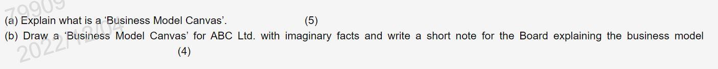 (a) Explain what is a 'Business Model Canvas'.