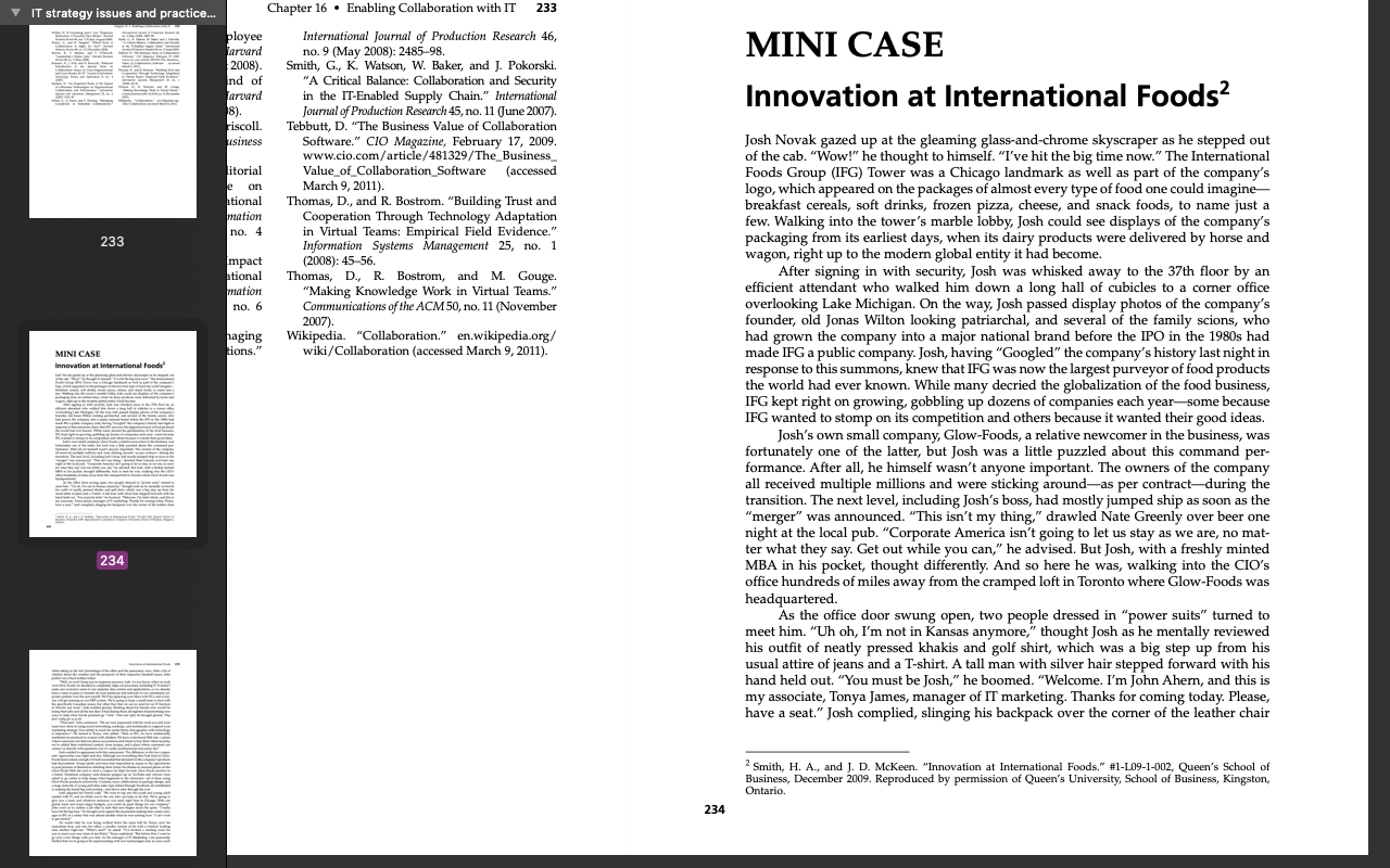 Mini Case 1. In discussion with Josh, Tonya