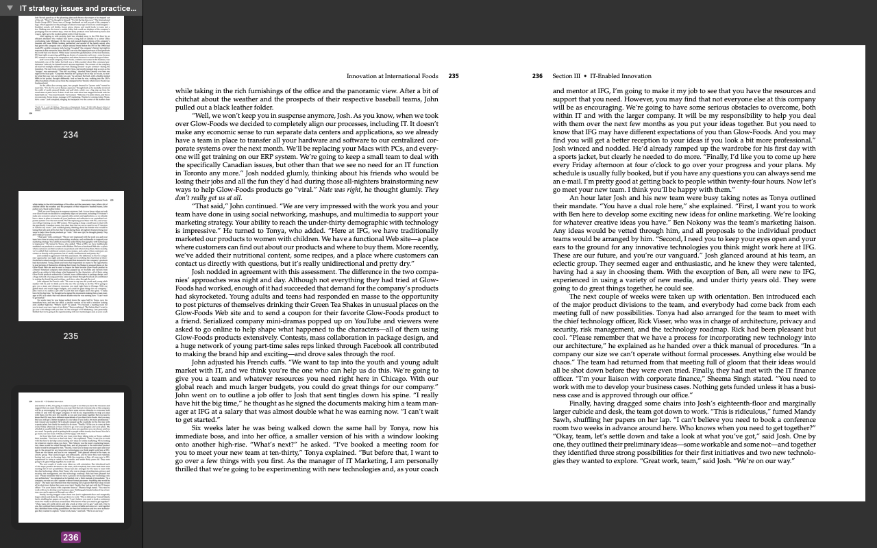 Mini Case 1. In discussion with Josh, Tonya