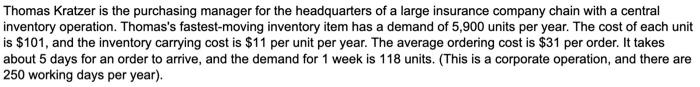 A) What is the EOQ? B) What is the average
