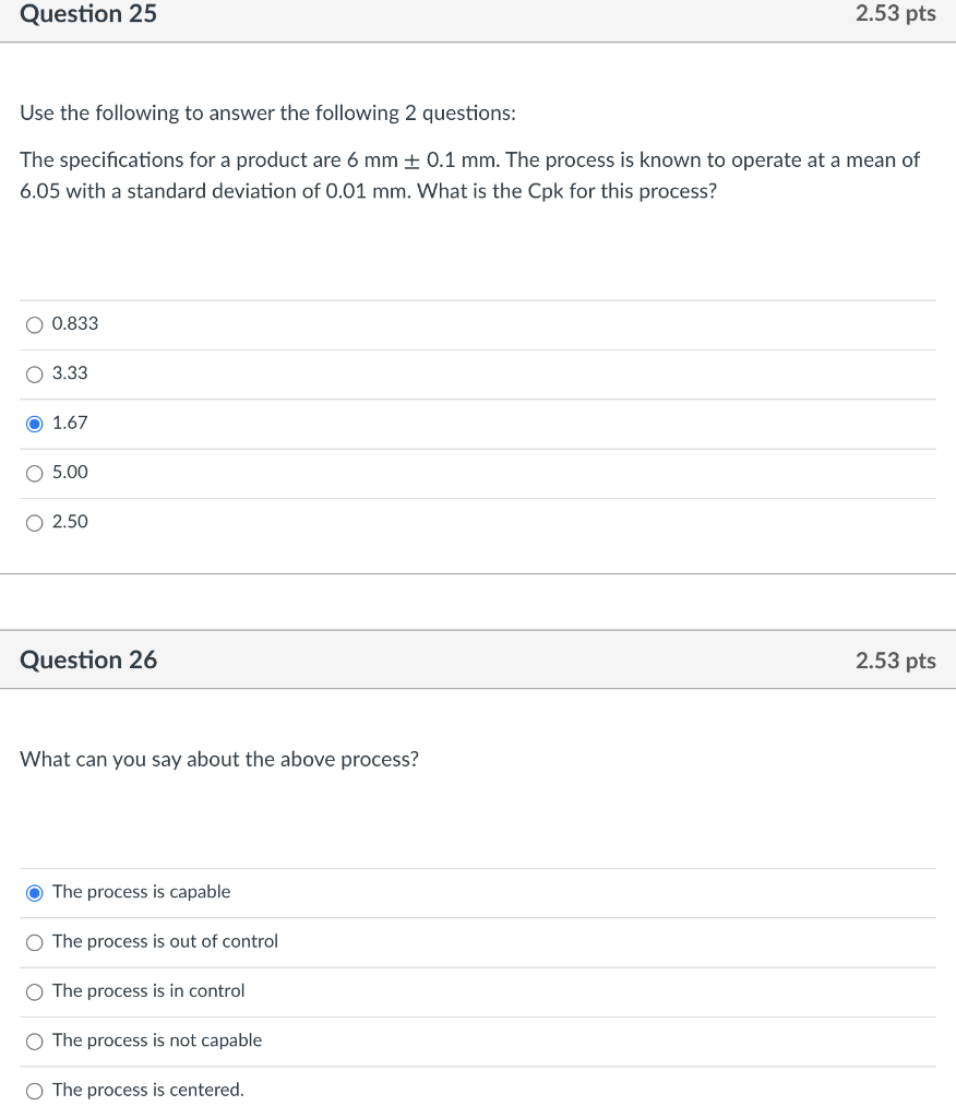 Need help with #26 Question 25 2.53 pts Use the