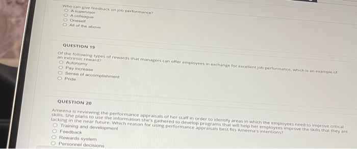 Urgent please A Derformance appraisal system that