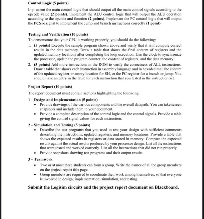 Objectives: - Designing a Single-Cycle Processor