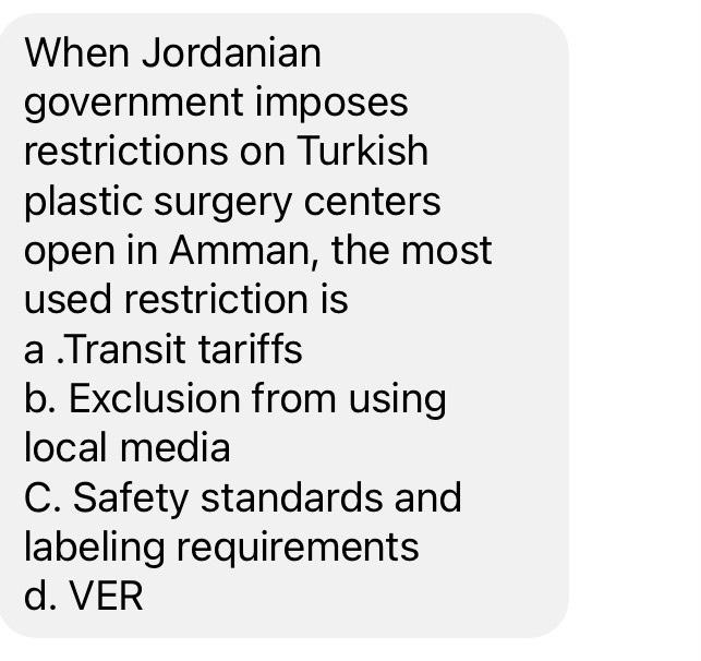 All of the following would be examples of