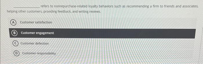 refers to nonrepurchase-related loyalty behaviors