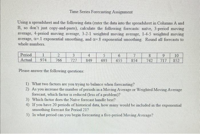 dont forget the questions. Using a spreadsheet