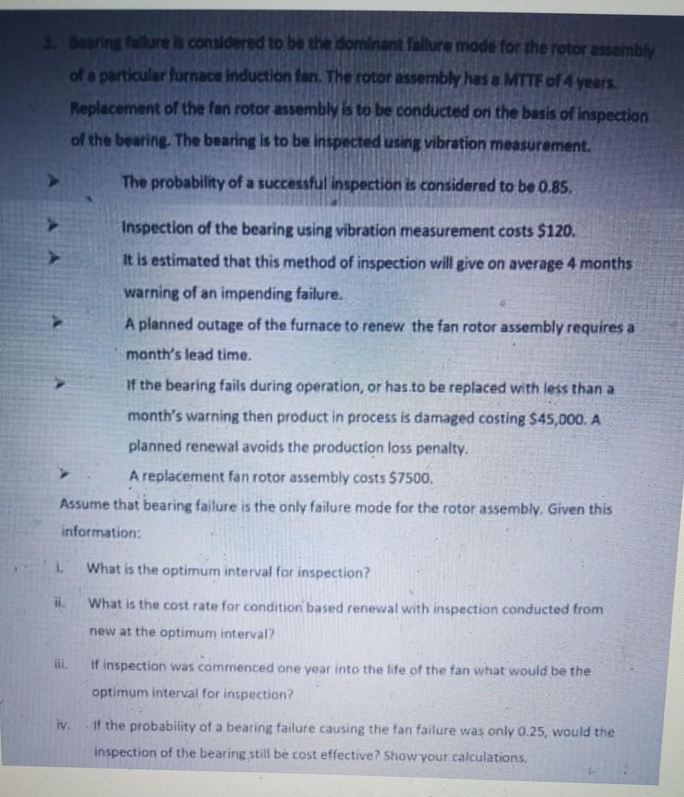 3. Bearing failure is considered to be the