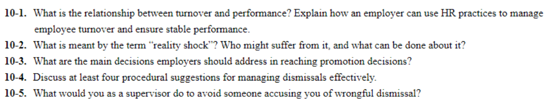 10-1. What is the relationship between turnover