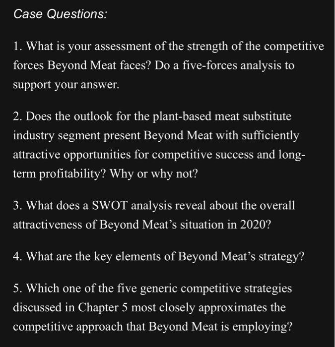 Case Questions: 1. What is your assessment of the