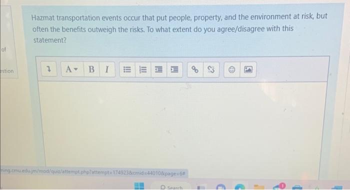 Hazmat transportation events occur that put