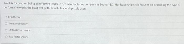 Janell is focused on being an effective leader in