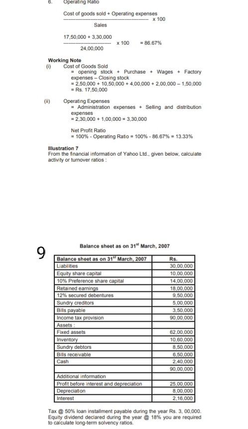 bji 6. x 100 x 100 Operating Ratio Cost of goods