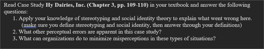 Read Case Study Hy Dairies, Inc. (Chapter 3, pp.
