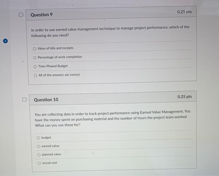 In order to use earned value management technique