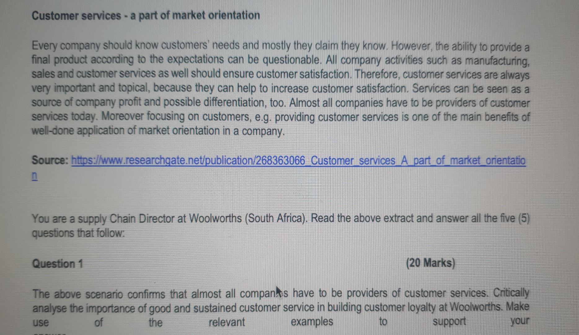 please answer Question 1 eith reference to the