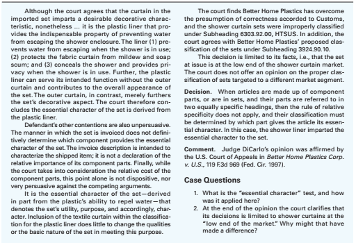 Case Questions 1. What is the essential character