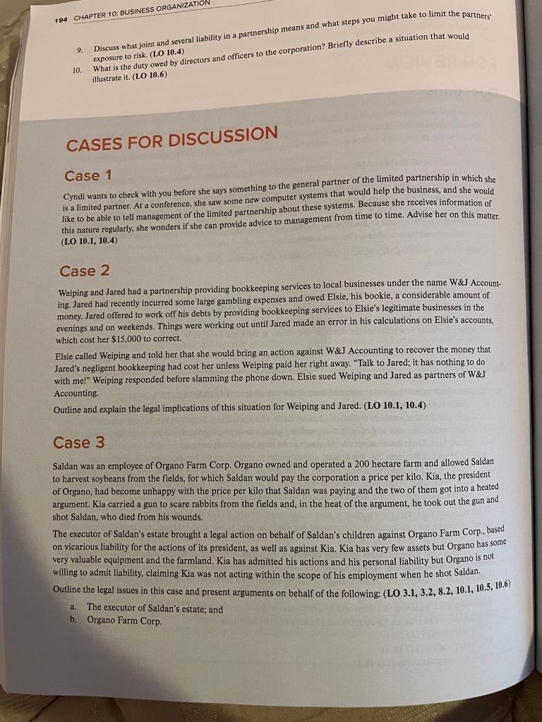 case Studies 1-4 Help with the proper examples