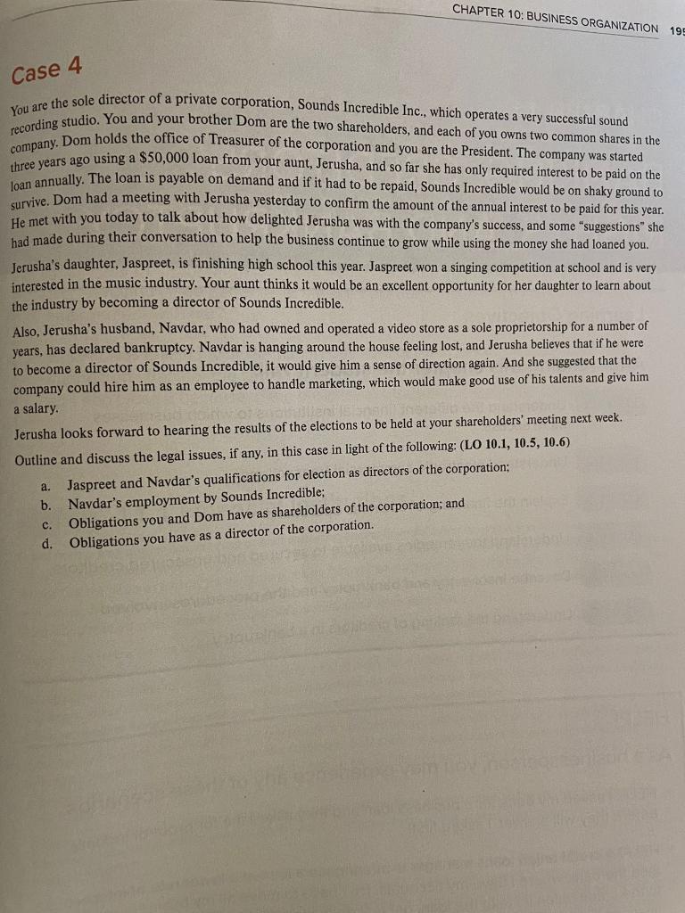 case Studies 1-4 Help with the proper examples