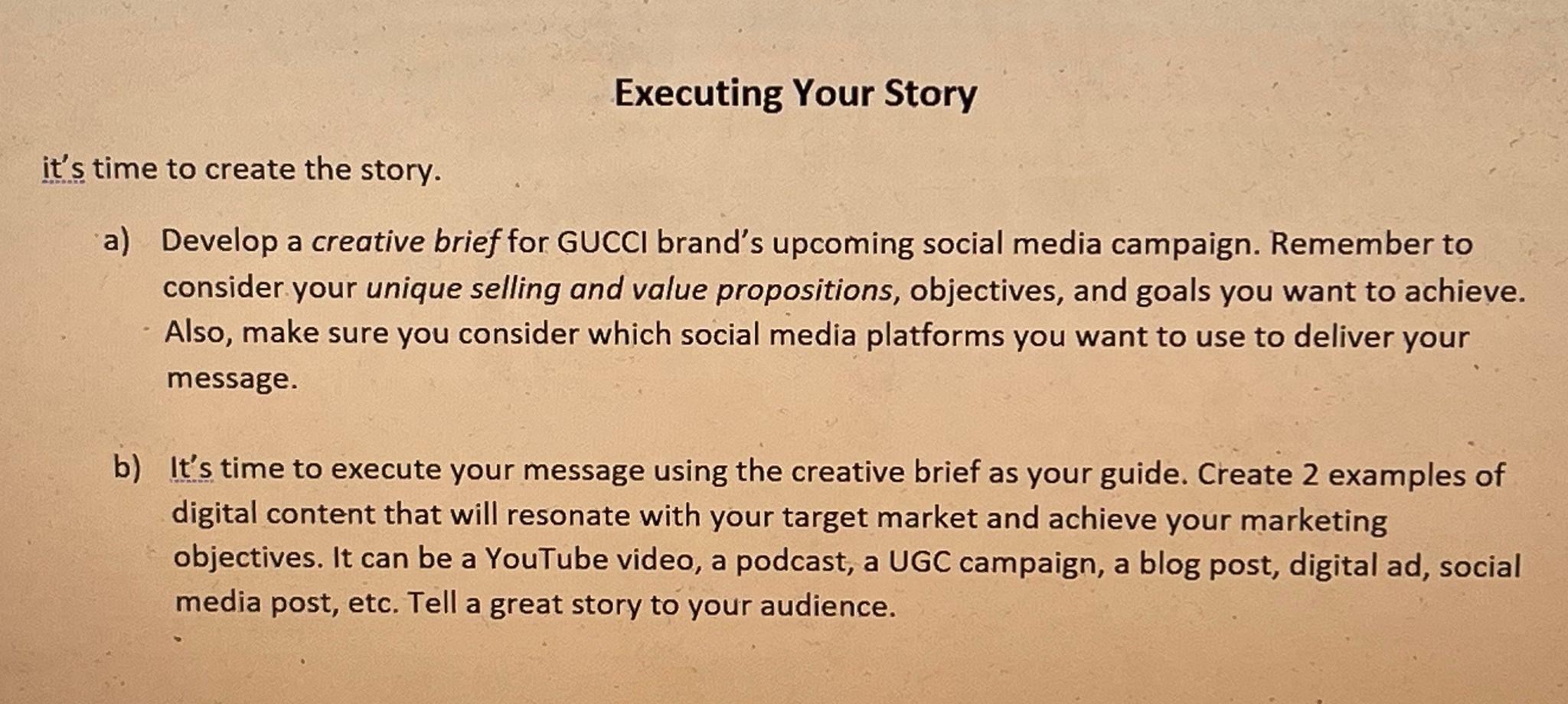 Executing Your Story it's time to create the