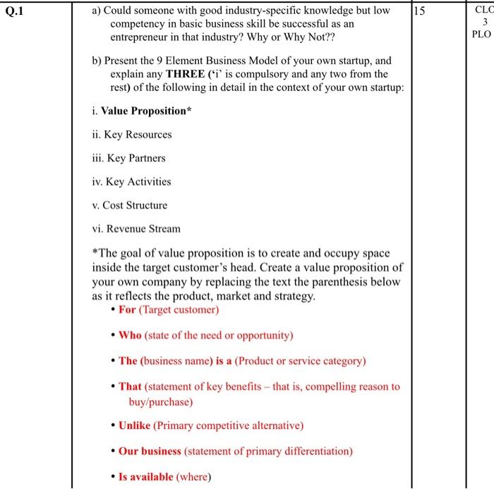 a) Could someone with good industry-specific