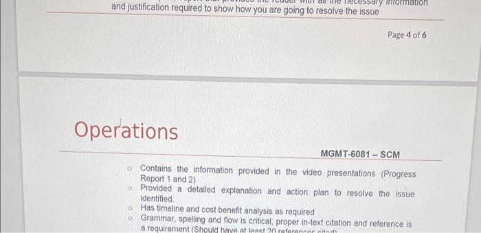 Final Report: DUE (see FOL FOR EXACT DATE AND