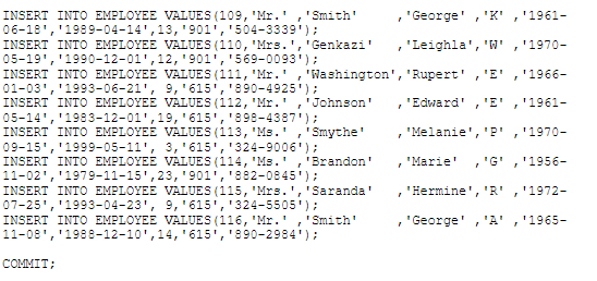 Use the data files below to create the database