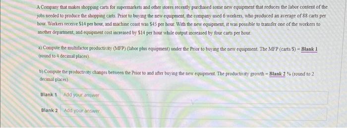 A Company that makes shopping carts for