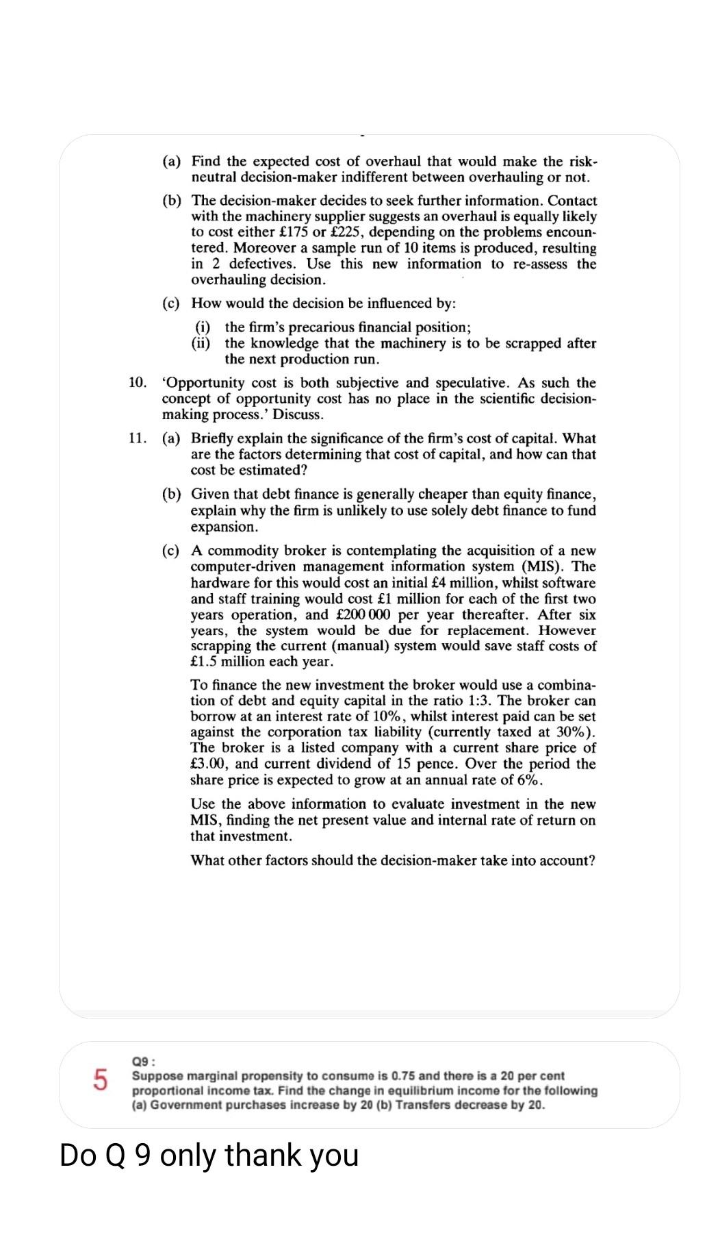 jkyu (a) Find the expected cost of overhaul that