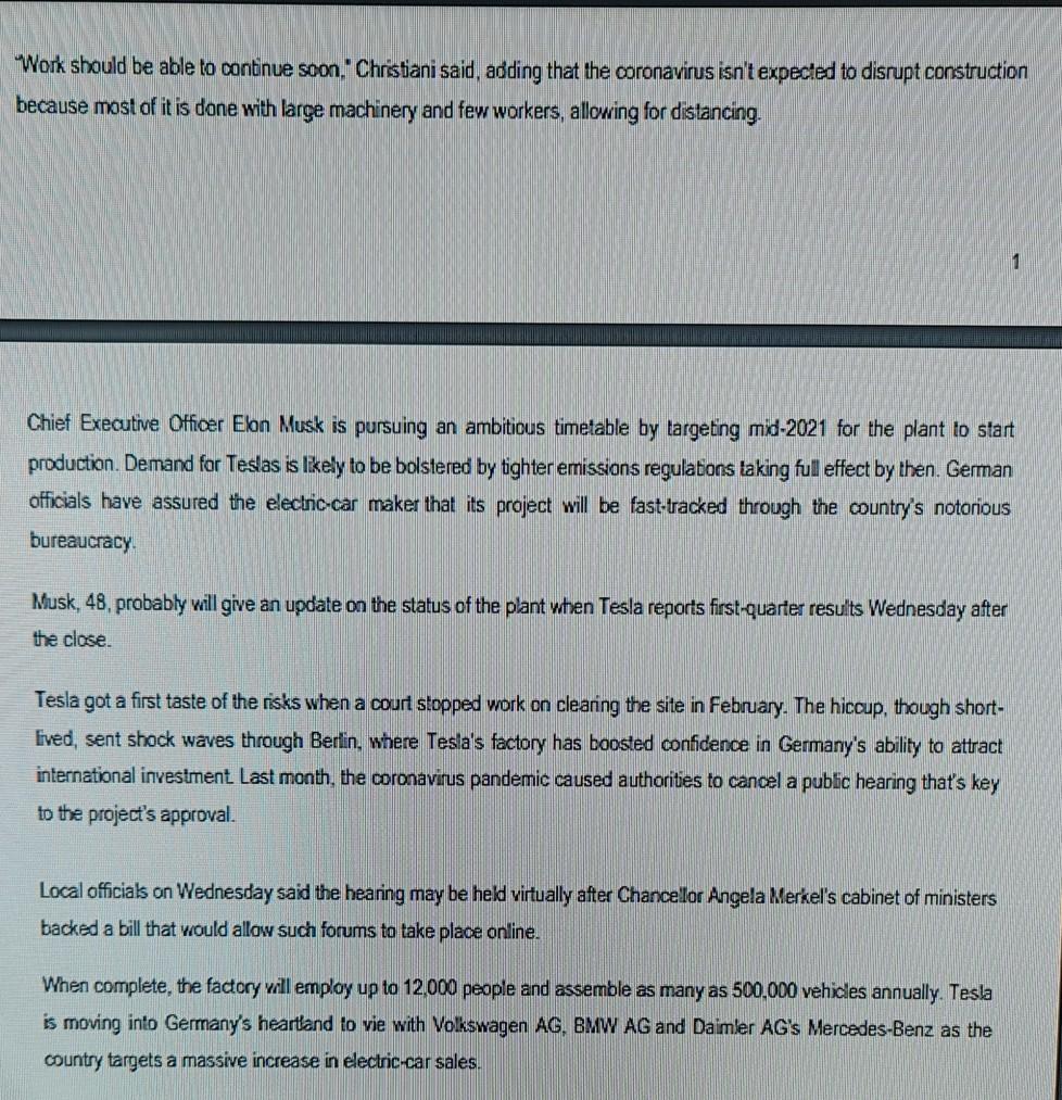 CASE STUDY Read the article below and answer all