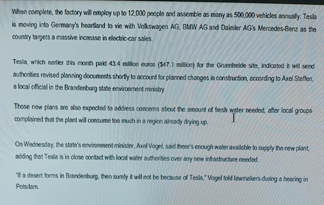 CASE STUDY Read the article below and answer all