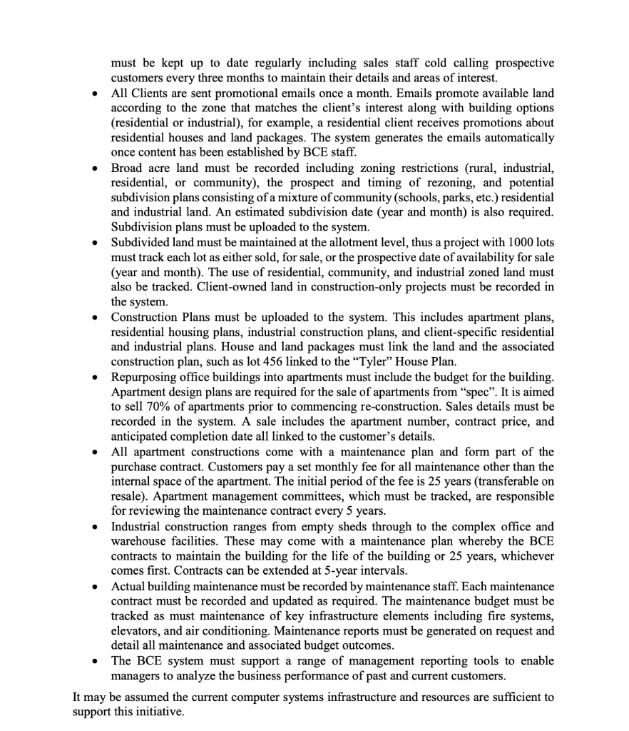 Write down 10 or more functional requirements and