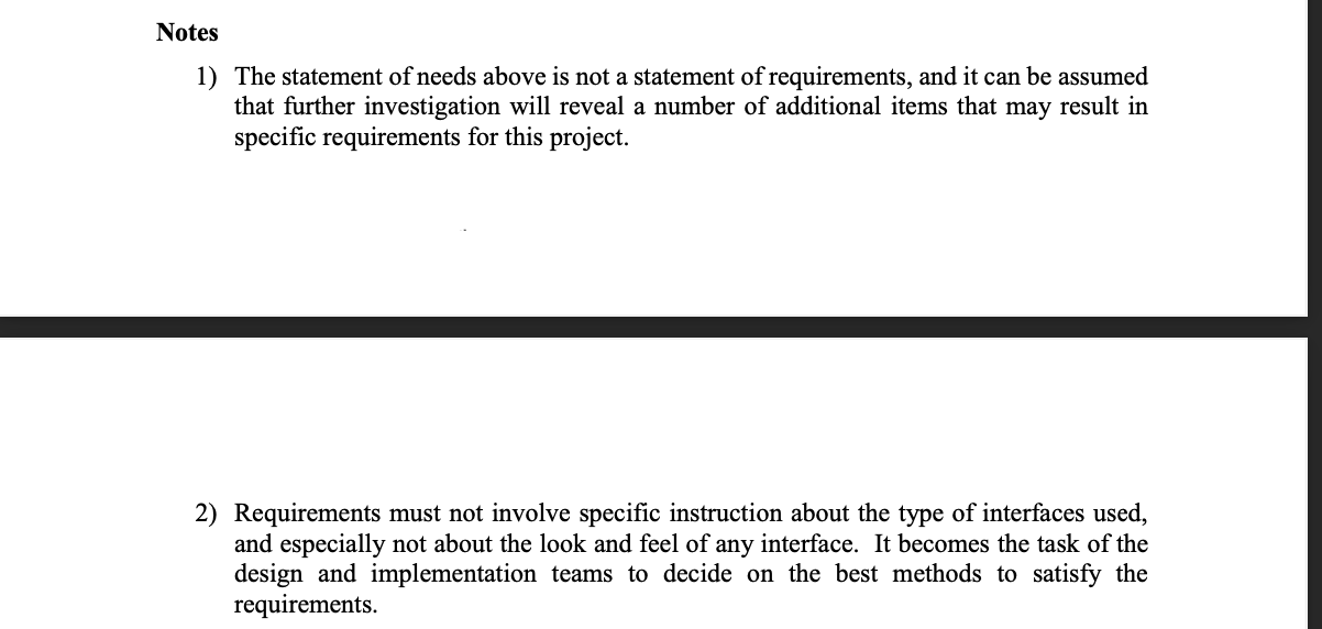 Write down 10 or more functional requirements and