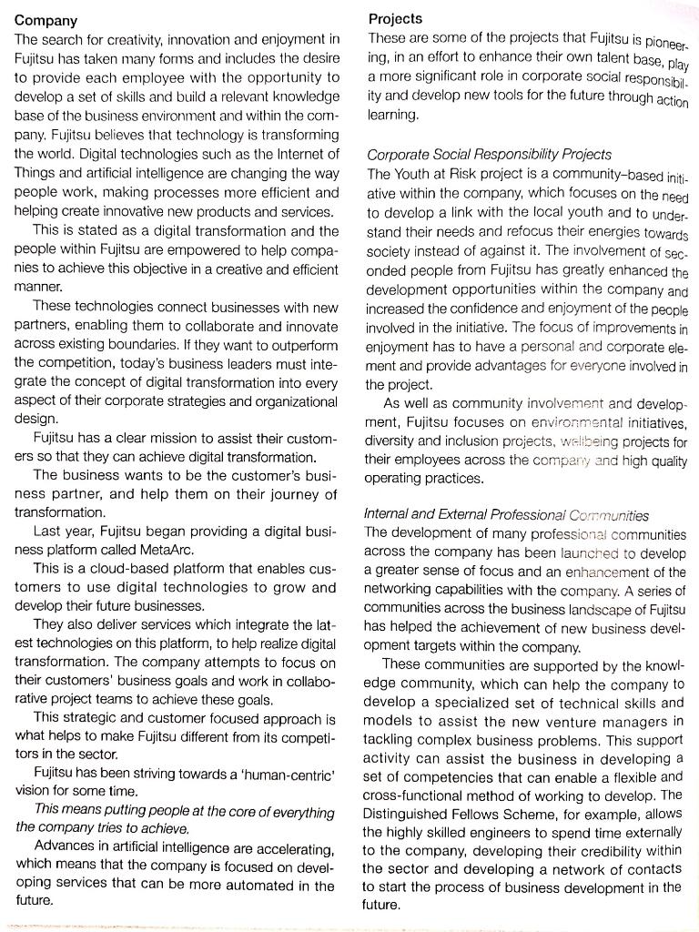 Q. Read the case titled developing a human