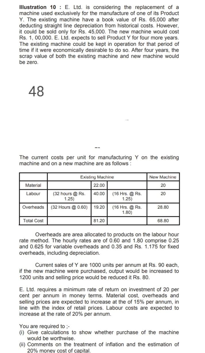 nd Illustration 10 : E. Ltd. is considering the