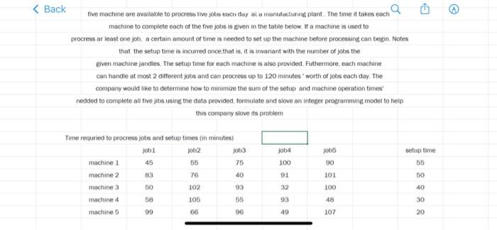 operation research five machine are avaitable to