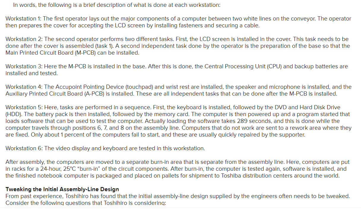 Toshiba's Notebook Computer Assembly Line