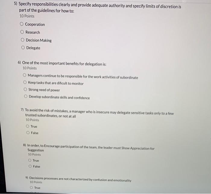 5) Specify responsibilities clearly and provide