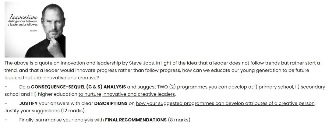 Innovation distinguishes between a leader and a