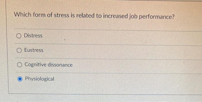 Which form of stress is related to increased job