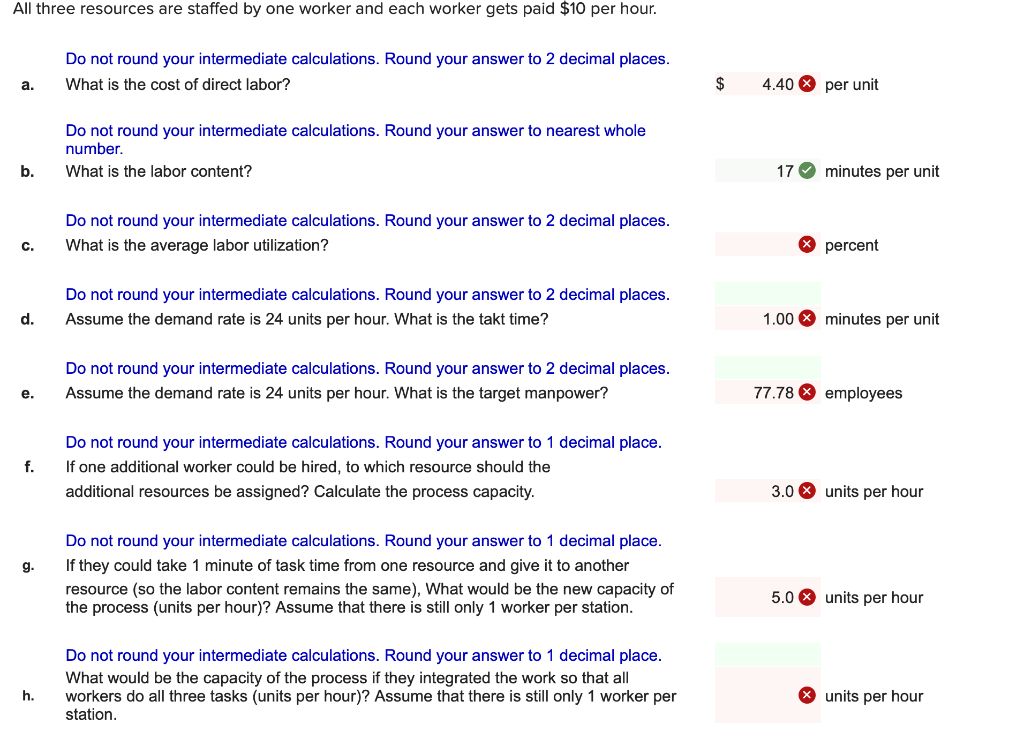 Consider a process consisting of three resources.