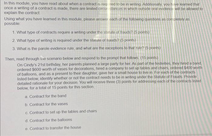 In this module, you have read about when a