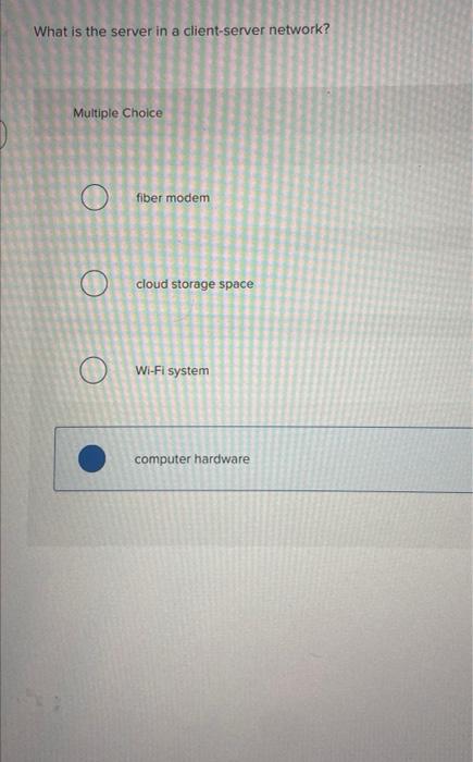 What is the server in a client-server network?